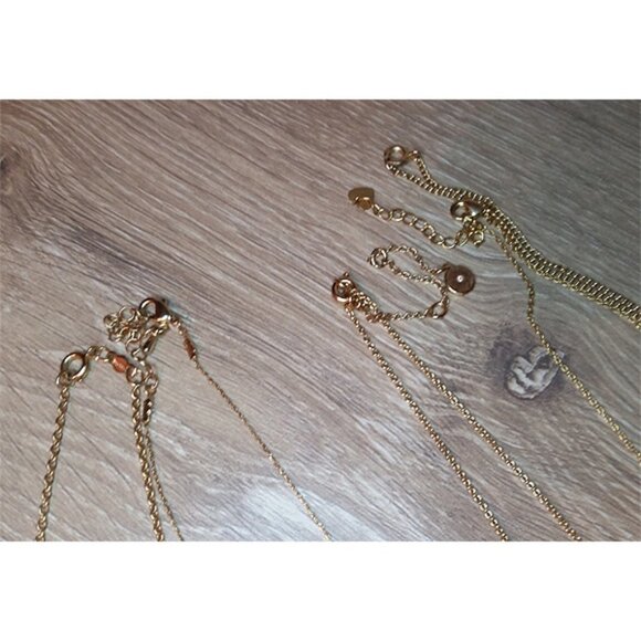 BUNDLE lot 5 gold tone chain necklaces some signed - Picture 6 of 6